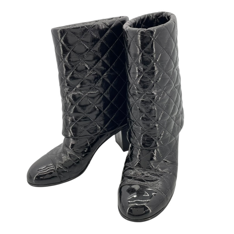 シャネルキルティングブーツ 天白】【セール】【CHANEL】シャネル キルティングエンジニアブーツ