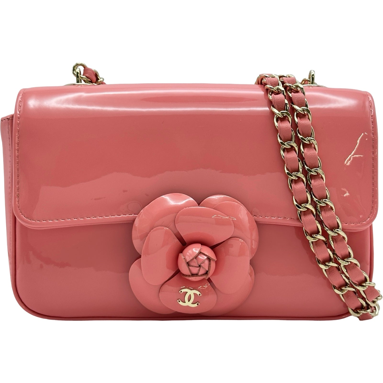 シャネル CHANEL カメリアミニマトラッセ AS4388 ピンク/ゴールド金具