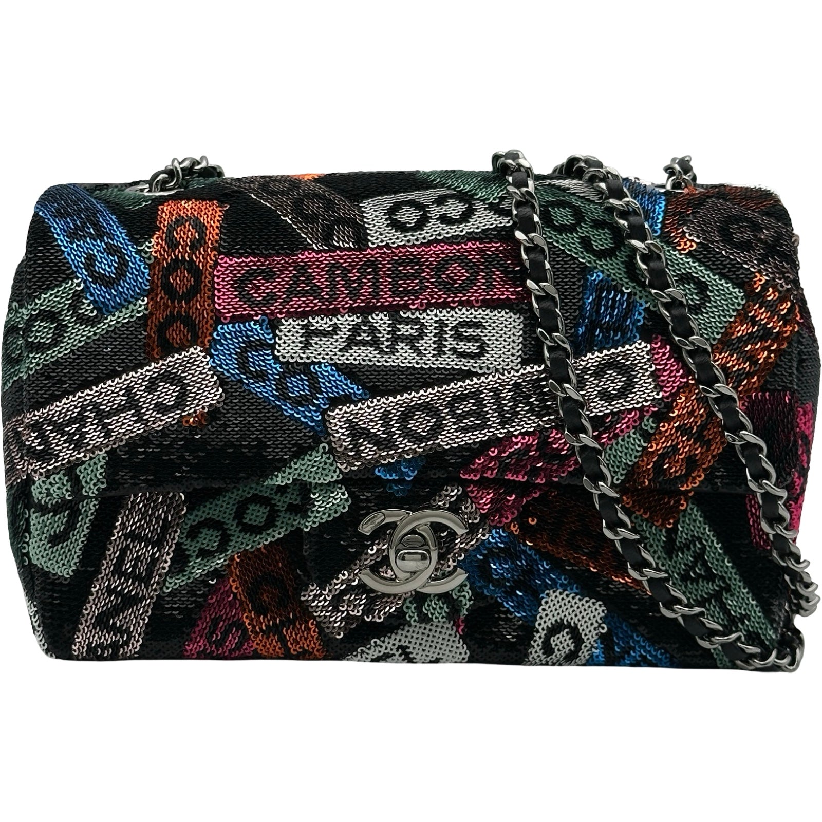 シャネル CHANEL ココマークロゴスモールチェーンショルダー マルチカラー シルバー金具 スパンコール レディース ショルダーバッグ シャネル CHANEL ココマークロゴスモールチェーンショルダー マルチ