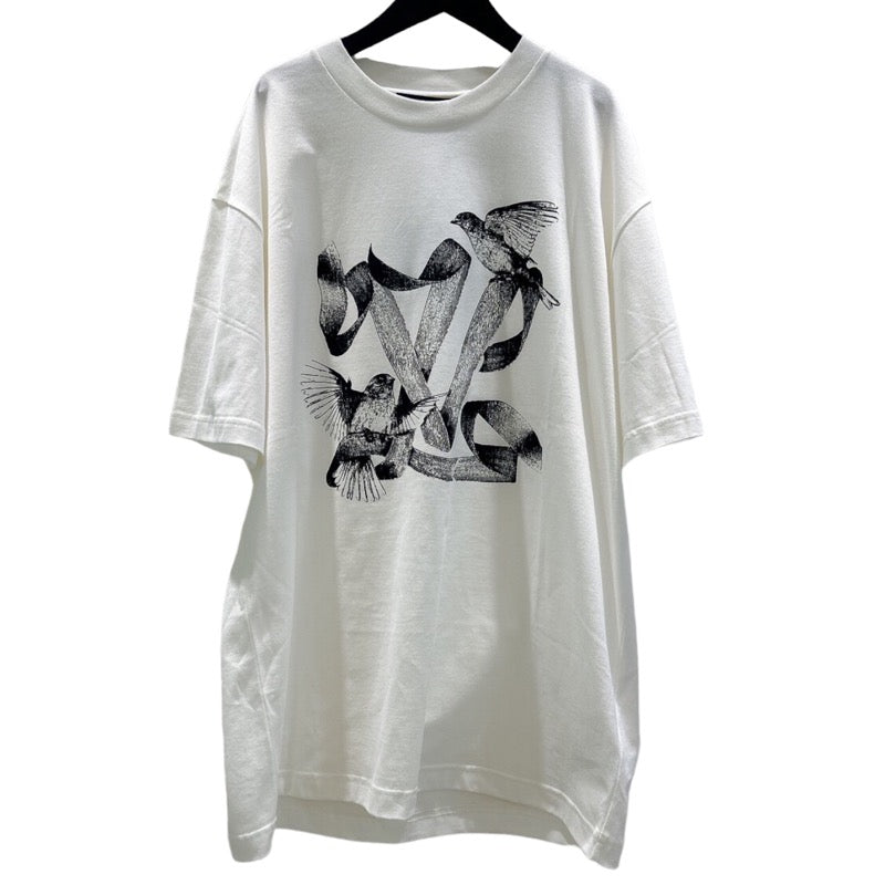 ルイ・ヴィトン LOUIS VUITTON プリンテッドコットンTシャツ　LVロゴグラフィック　Tシャツ　23AW 1ABXR5 ホワイト/ブラック  コットン メンズ 半袖Ｔシャツ