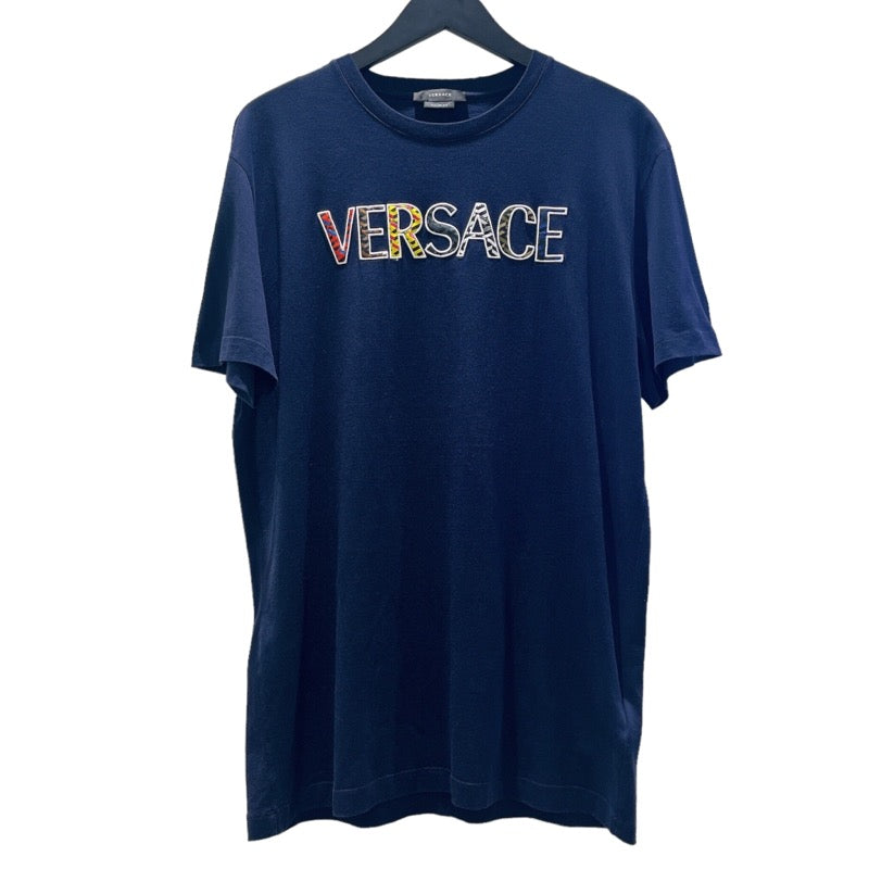 ヴェルサーチ VERSACE ロゴ刺繍Tシャツ 1002463 コットン メンズ 半袖Ｔシャツ