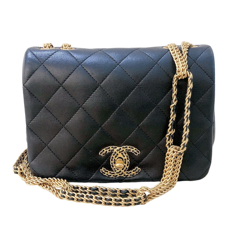 シャネル CHANEL マトラッセチェーンショルダー ブラック ゴールド金具 ラムスキン レディース ショルダーバッグ |  中古ブランドリユースショップ OKURA(おお蔵)