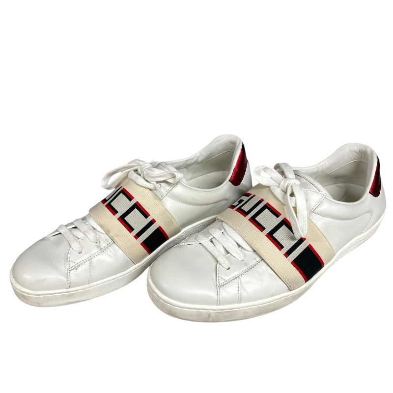 グッチ GUCCI ロゴラインローカットスニーカー 523469 ホワイト レザー メンズ スニーカー | 中古ブランドリユースショップ  OKURA(おお蔵)