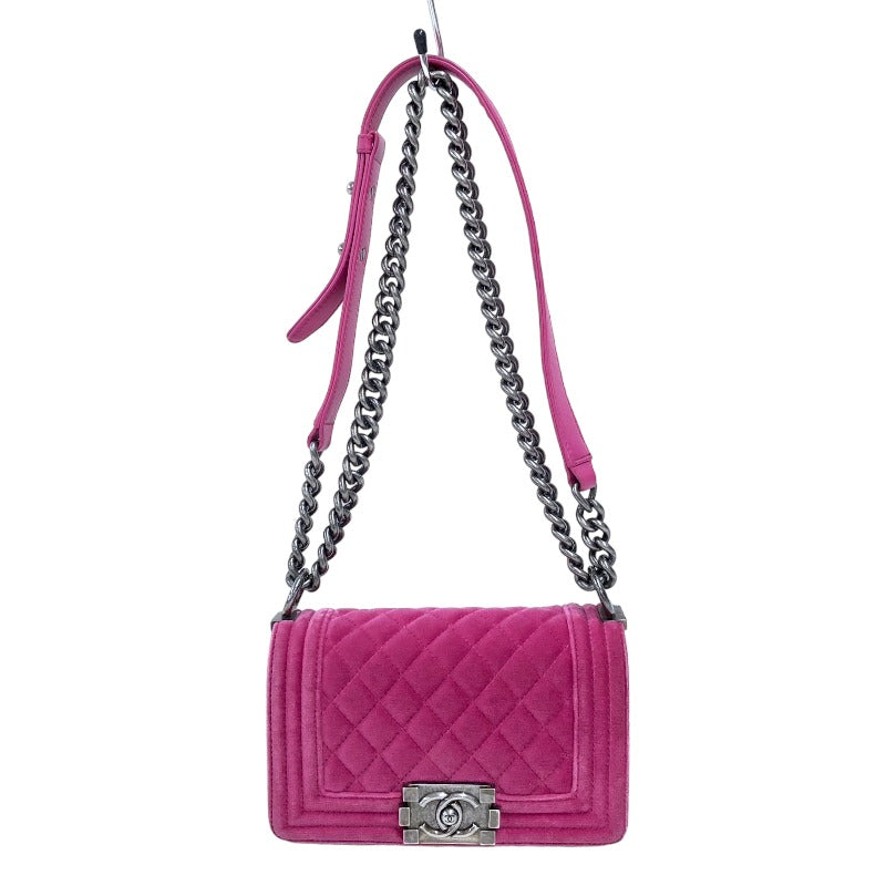 シャネル CHANEL ボーイシャネル20 A67085 ピンク シルバー金具 ベロア レディース ショルダーバッグ | 中古ブランドリユースショップ  OKURA(おお蔵)