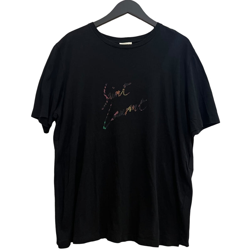 サンローラン SAINT LAURENT シグネチャー ロゴTシャツ ブラック/マルチカラー コットン100％ メンズ 半袖Ｔシャツ |  中古ブランドリユースショップ OKURA(おお蔵)