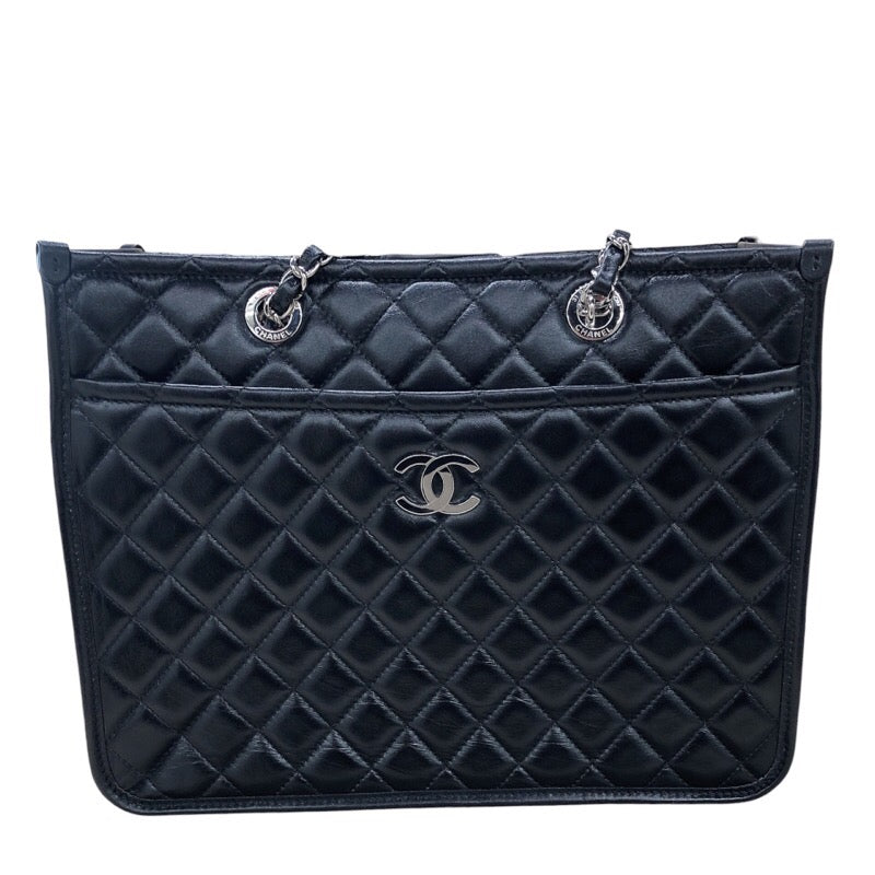 シャネル CHANEL マトラッセショッピングチェーントート ブラック/シルバー金具 カーフ レディース ショルダーバッグ |  中古ブランドリユースショップ OKURA(おお蔵)