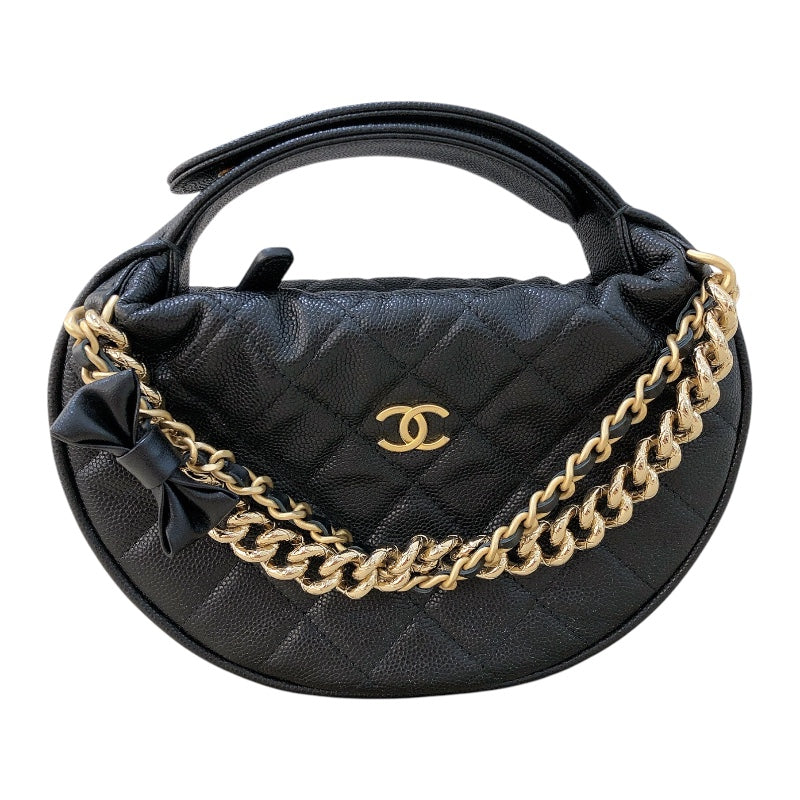 シャネル CHANEL リボン付マトラッセミニハンドバッグ AP3943 ブラック 