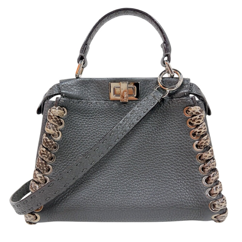 フェンディ FENDI ピーカブー ミニ 8BN244 グレー シルバー金具