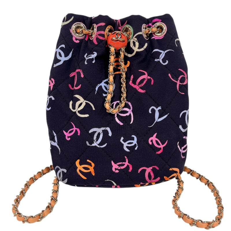 シャネル CHANEL ココマークチェーンリュック ファブリック レディース