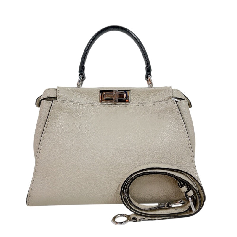 フェンディ FENDI ピーカブーレギュラートリコロール 8BN290 アイボリー・キャラメル・グレー レザー レディース ショルダーバッグ フェンディ FENDI ピーカブーレギュラートリコロール 8BN290
