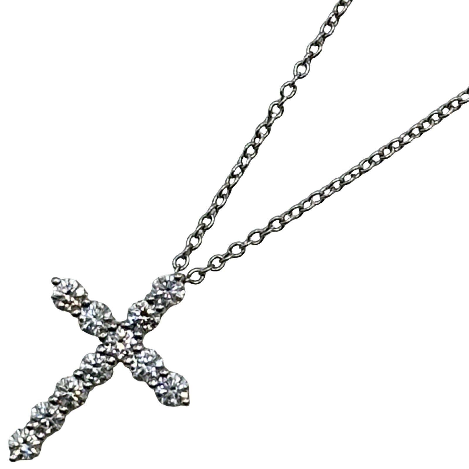 ティファニー TIFFANY＆CO ダイヤクロスネックレス プラチナ Pt950