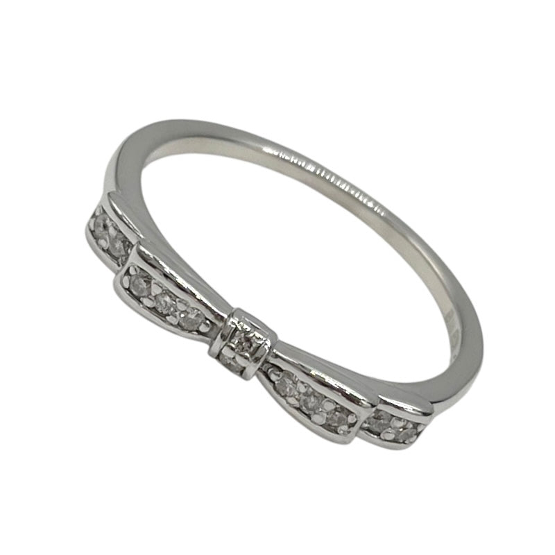 4°C リボンモチーフダイヤリング K18WG/ダイヤモンド ジュエリー