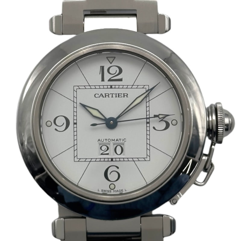 Cartier パシャC ビックデイト W31055M7 自動巻き時計 シルバー カルティエ Cartier パシャC ビッグデイト W31055M7 ホワイト