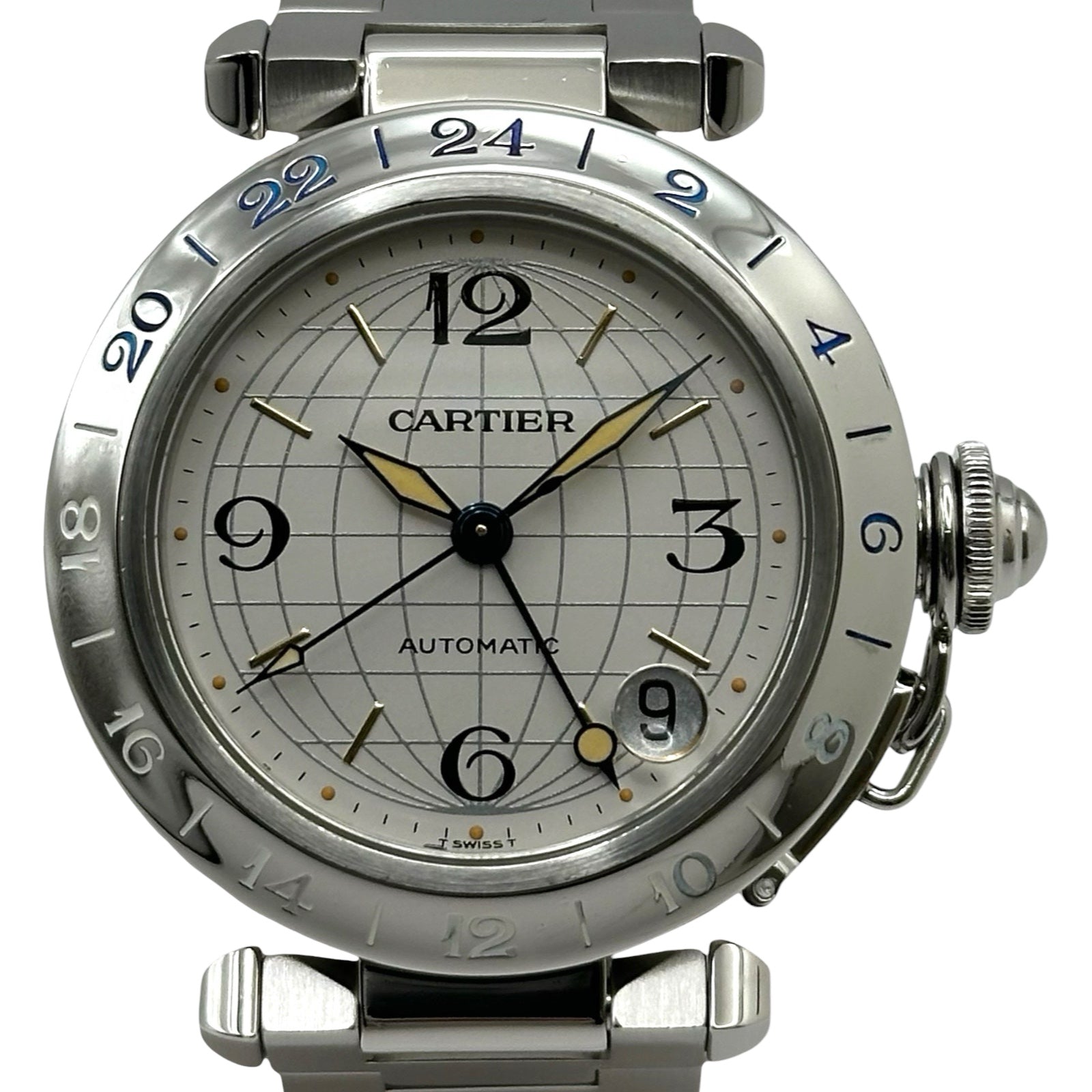 カルティエ　パシャ　メリディアン　シルバー　ステンレス　Cartier 腕時計 カルティエ Cartier パシャ C メリディアン GMT W31029M7 シルバー