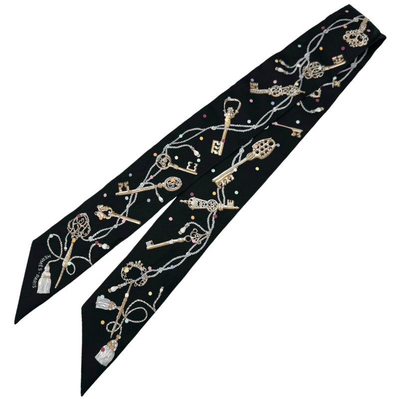 HERMES エルメス ツイリー LES CLES A POIS シルク100%