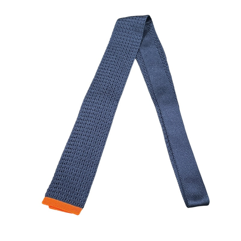 HERMES エルメス ネイビー シルクネクタイ ニット 美品 エルメス