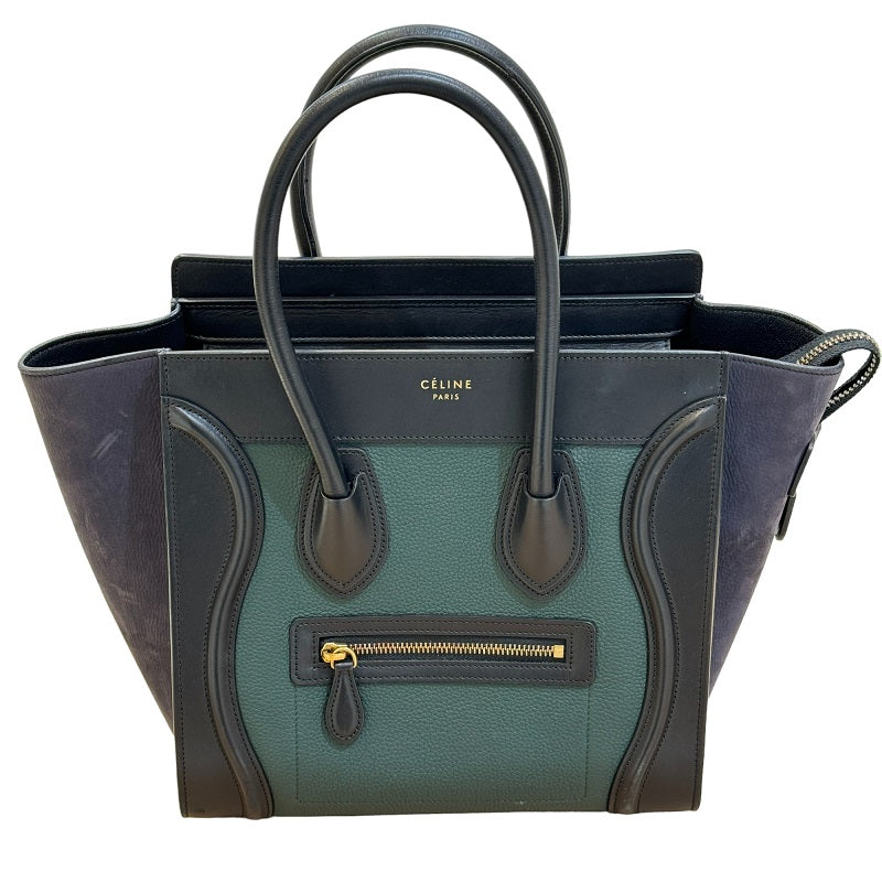 セリーヌ CELINE ラゲージ マイクロショッパー 167793 グリーン/ブラック カーフ レディース ハンドバッグ |  中古ブランドリユースショップ OKURA(おお蔵)