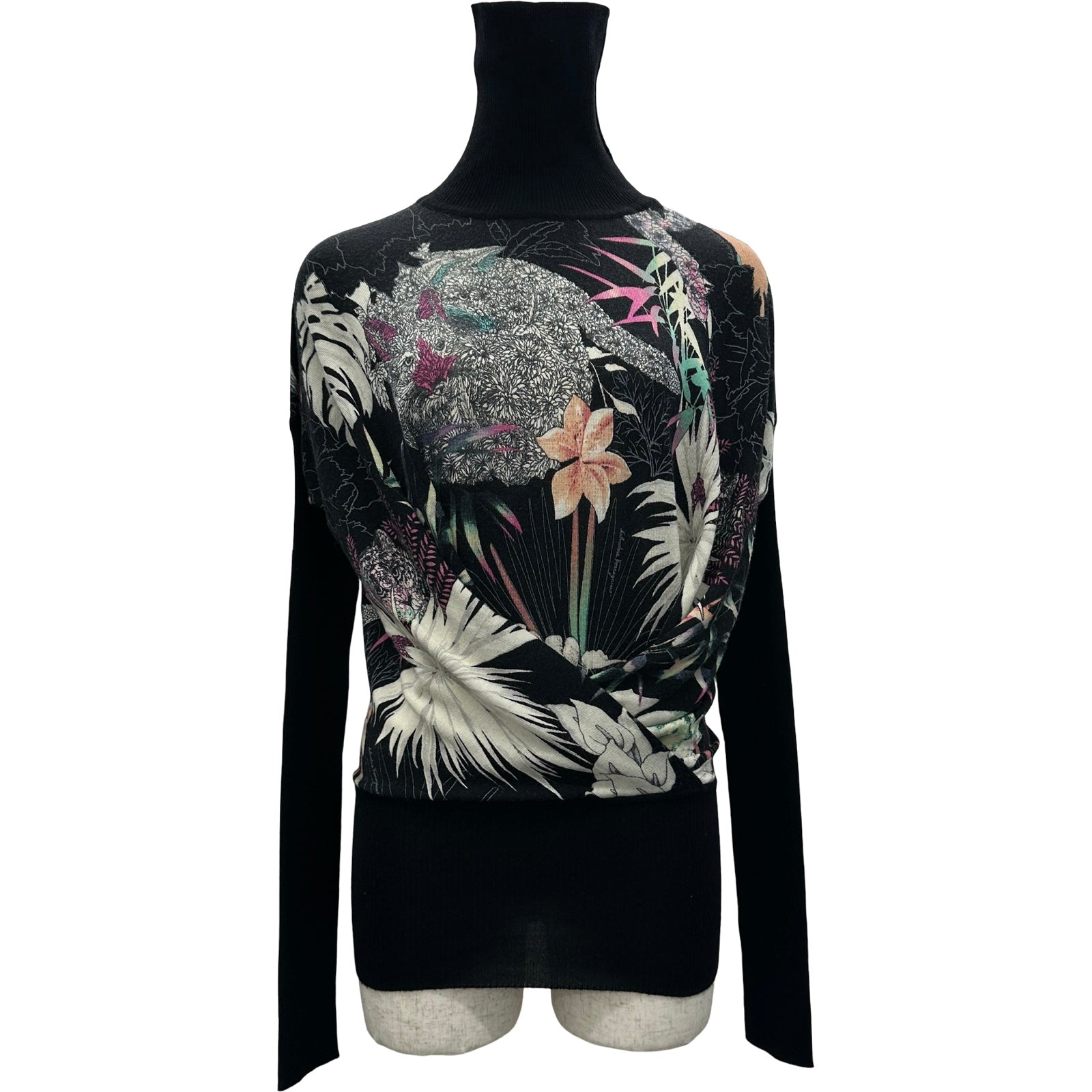 Salvatore Ferragamo 花柄 ニット トップス Sシルクウール サルヴァトーレ・フェラガモ Salvatore Ferragamo フラワー