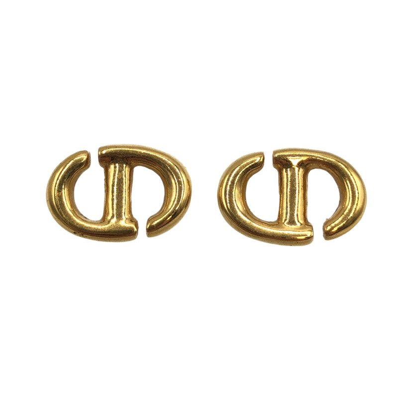 クリスチャンディオール ChristianDior ピアス 金属素材×ラインストーン シルバー×クリア リボン 美品 アクセサリー（耳） Christian Dior クリスチャンディオール ピアス CDロゴ サークル