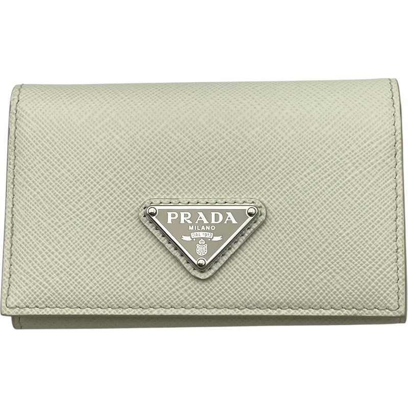 プラダ PRADA トライアングルロゴカードケース 1MC110 ホワイト SV金具