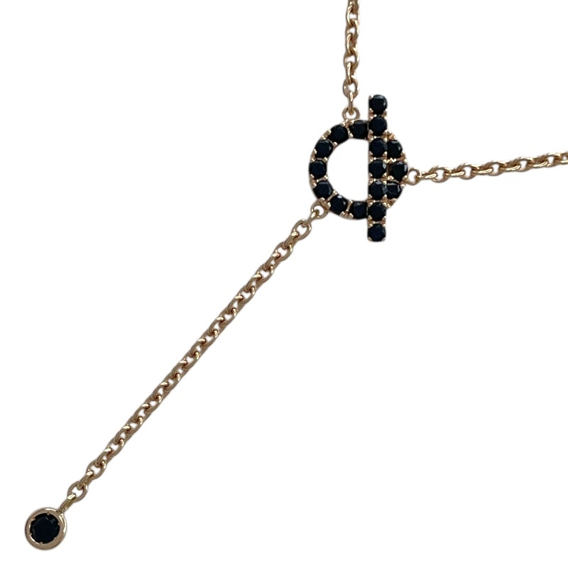 エルメス HERMES フィネス ブラックスピネル ラリアットネックレス
