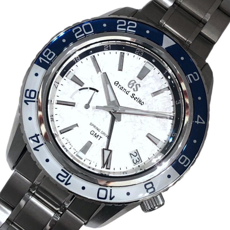 セイコー SEIKO スポーツコレクション スプリングドライブ GMT 20周年記念限定モデル SBGE275 ホワイト ステンレススチール |  中古ブランドリユースショップ OKURA(おお蔵)