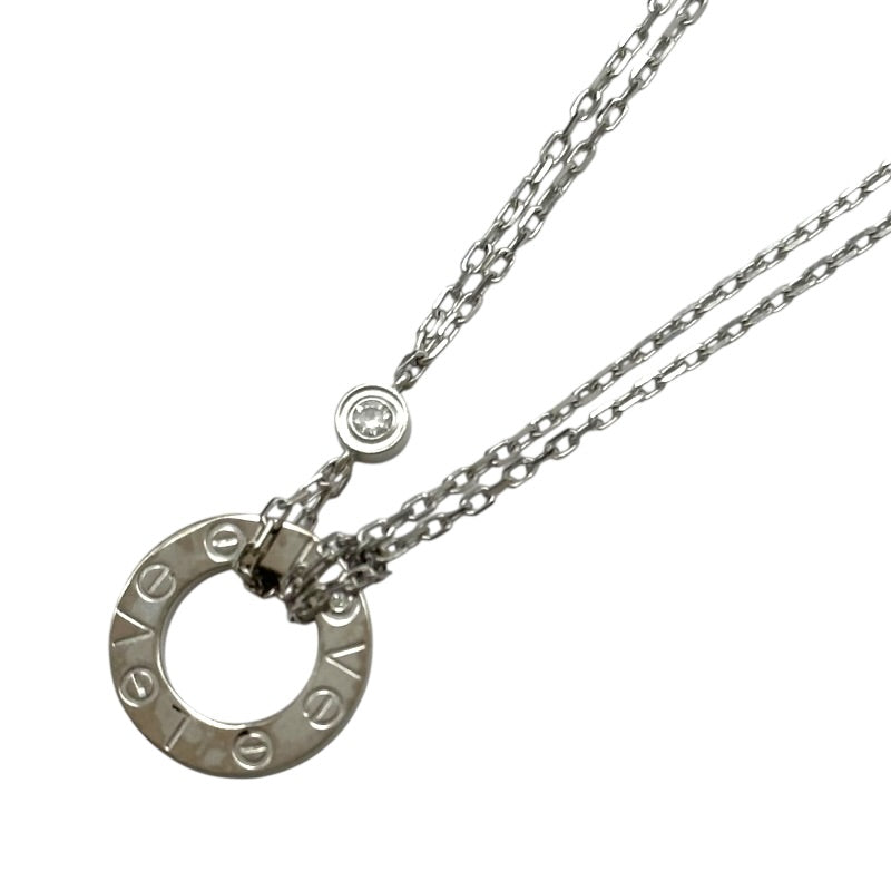 Cartier シルバー　ラブ　サークル　ダイヤネックレス カルティエ Cartier ラブサークルネックレス 2Pダイヤ ホワイト