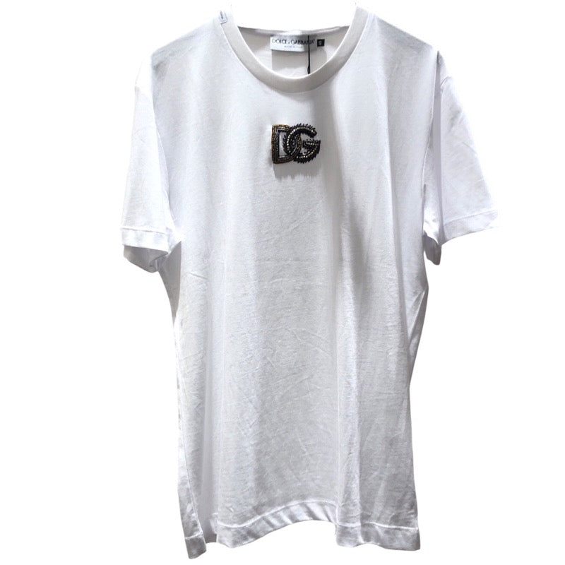 ドルチェ＆ガッバーナ Dolce & Gabbana DGロゴ 装飾Tシャツ G8RL2T ホワイト コットン メンズ 半袖Ｔシャツ |  中古ブランドリユースショップ OKURA(おお蔵)