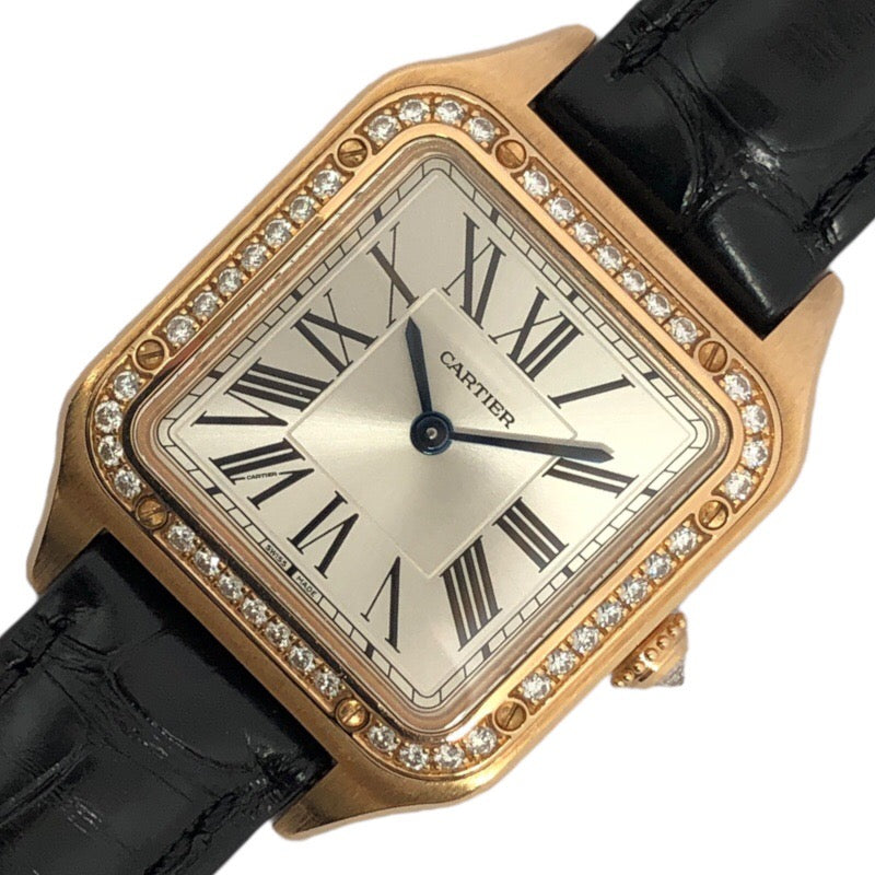 Cartier カルティエ サントス レディースベルト ゴールド シルバー 黒 カルティエ Cartier サントス デュモン SM WJSA0017 シルバー
