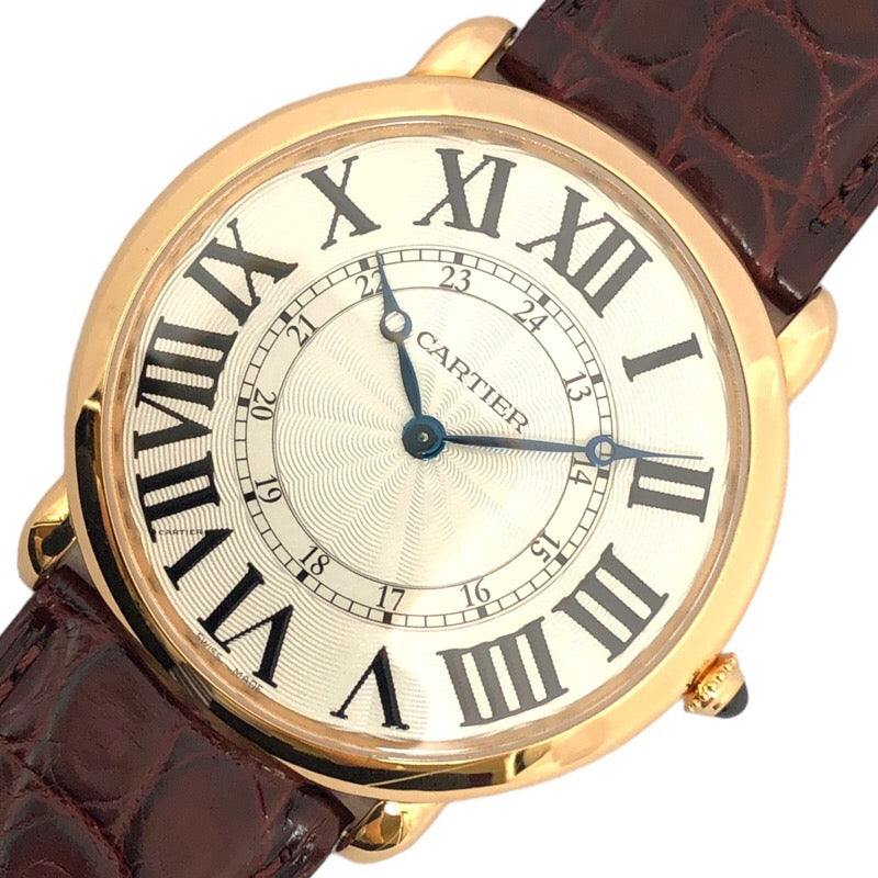 カルティエ Cartier ロンド ルイ カルティエ XL W6801004 ホワイト K18PG/革ベルト 自動巻き メンズ 腕時計 |  中古ブランドリユースショップ OKURA(おお蔵)