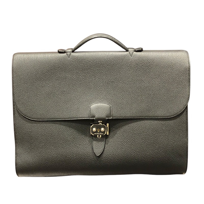 【状態良好】HERMES サックアデペッシュ 41 ビジネスバッグ レザー 茶色 HERMES エルメス サックアデペッシュ41 ブランドオフ レザー