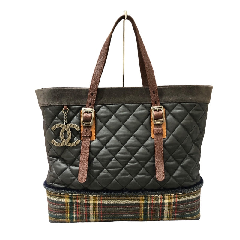 シャネル CHANEL トートバッグ マルチカラー レザー/ツイード