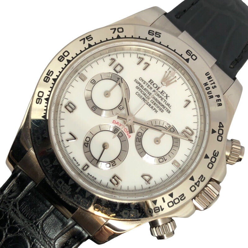 ロレックス ROLEX デイトナ F番 116519 ホワイト K18WG/革ベルト 自動巻き メンズ 腕時計 | 中古ブランドリユースショップ  OKURA(おお蔵)