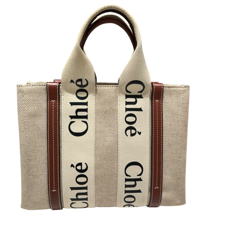 クロエ Chloe ウッディスモールトート ベージュ キャンバス レディース 
