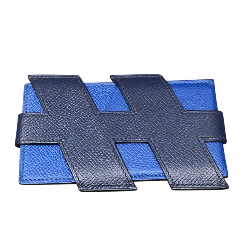 正規品 エルメス エテュイスマートクラシック エプソン T刻印 スマホケース 紺 エルメスアザップ コンパクト シルクイン 黒 シルバー金具 Y刻印