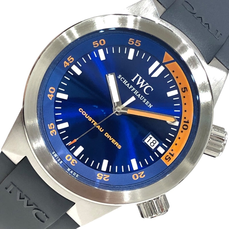 インターナショナルウォッチカンパニー IWC アクアタイマー クストーダイバーズ IW354806 ブルー SS メンズ 腕時計 |  中古ブランドリユースショップ OKURA(おお蔵)
