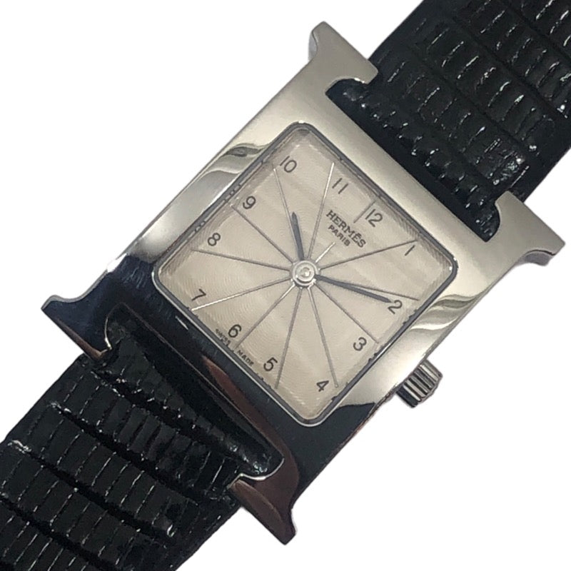 エルメス HERMES Hウォッチ HH1.210 シルバー SS/革ベルト レディース  