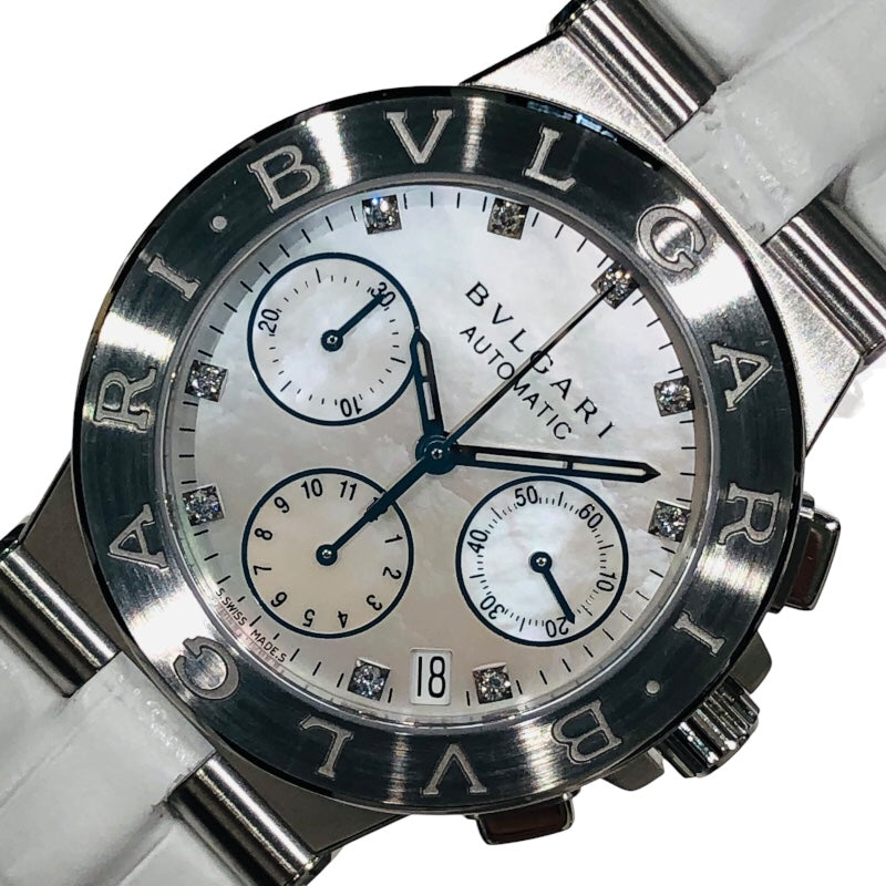 ブルガリ BVLGARI ディアゴノ クロノグラフ ホワイトシェル DG35SCH ホワイトシェル SS メンズ 腕時計 |  中古ブランドリユースショップ OKURA(おお蔵)