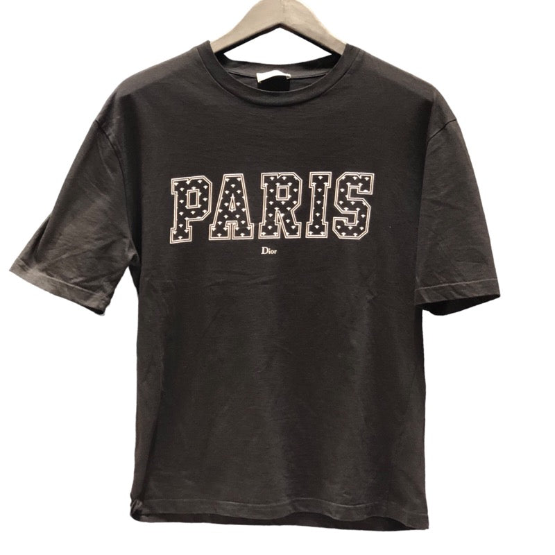ディオールオム DIOR HOMME PARISロゴTシャツ 863J621I7412 ブラック コットン メンズ 半袖Ｔシャツ