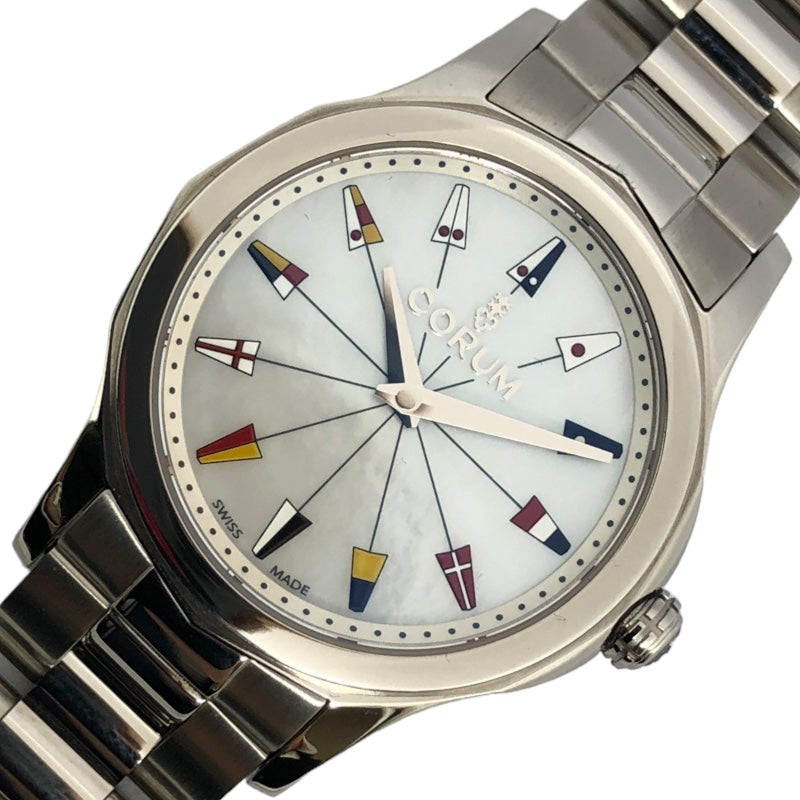コルム CORUM アドミラル 日本限定モデル 020.100.20/V200PN22 ホワイト SS クオーツ レディース 腕時計