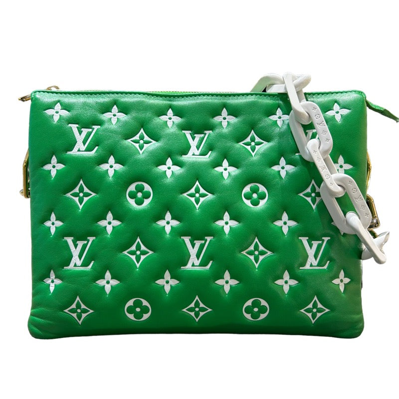 美品・保存袋付き✨LOUIS VUITTON ショルダーバッグ　レザー　黒　緑24時間以内目処