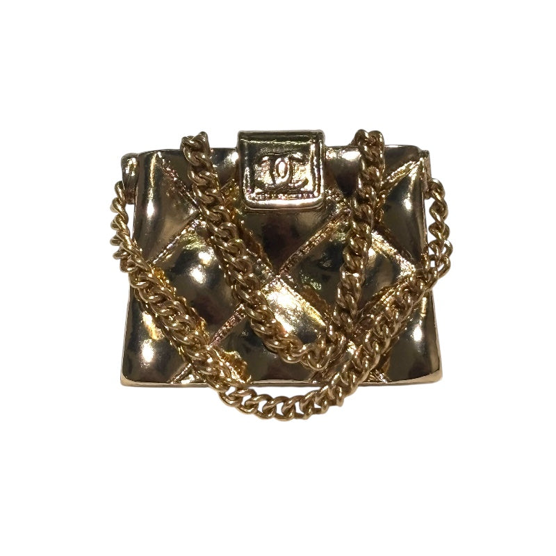 シャネル CHANEL ココマークマトラッセバッグブローチ ゴールド メタル 