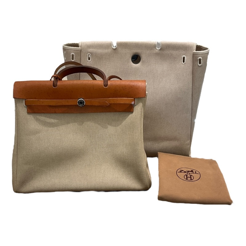 エルメス HERMES ｴｰﾙﾊﾞｯｸﾞMM □C刻 ｱｲﾎﾞﾘｰ・ｺﾞｰﾙﾄﾞ ﾄﾜﾙ・ﾈｺﾞﾝﾀﾞ
