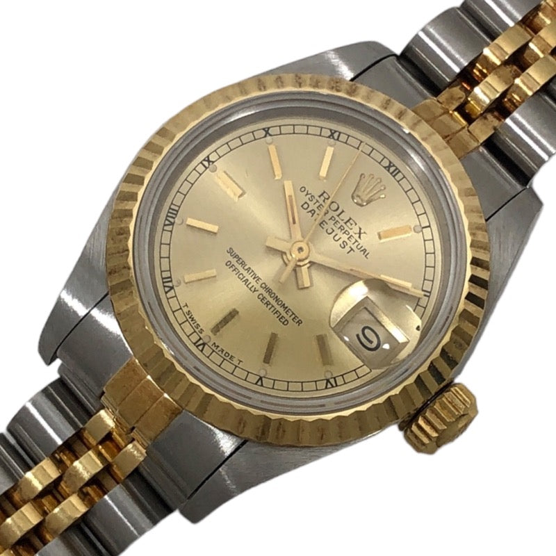 ロレックス ROLEX デイトジャスト X番 69173 シャンパンゴールド文字盤 YG/SS 自動巻き レディース 腕時計 |  中古ブランドリユースショップ OKURA(おお蔵)