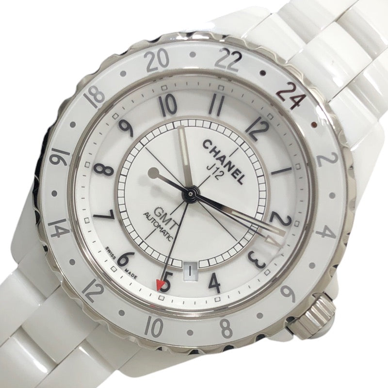 シャネル CHANEL J12 GMT H2126 ホワイト文字盤 ホワイトセラミック メンズ 腕時計