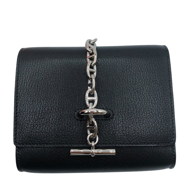 エルメス HERMES シェーヌダンクル コンパクトウォレット W刻