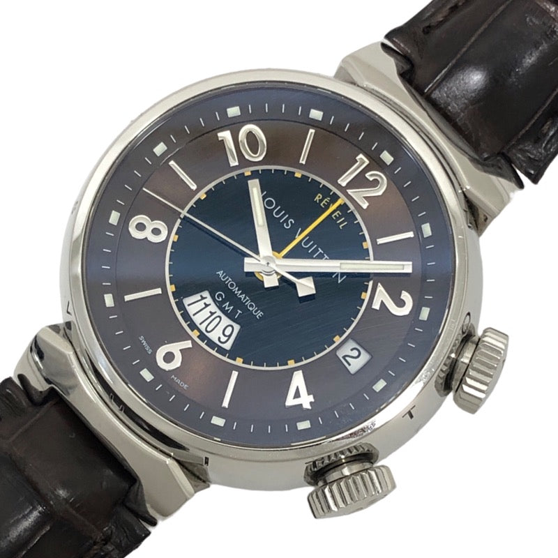 Louis Vuitton Q1131 Tambour GMT watch men TO172257 | eBay