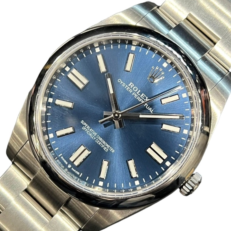 ロレックス ROLEX オイスターパーペチュアル41 124300 ブルー ステンレススチール 自動巻き メンズ 腕時計
