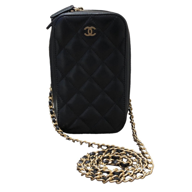 シャネル CHANEL マトラッセ スマホショルダー 27番台 ブラック/ゴールド金具 ラムスキン レディース ショルダーバッグ |  中古ブランドリユースショップ OKURA(おお蔵)