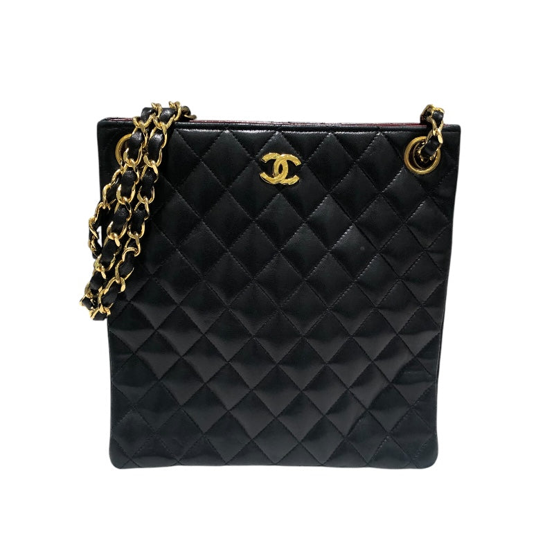 シャネル CHANEL マトラッセチェーンショルダー ブラック GD金具